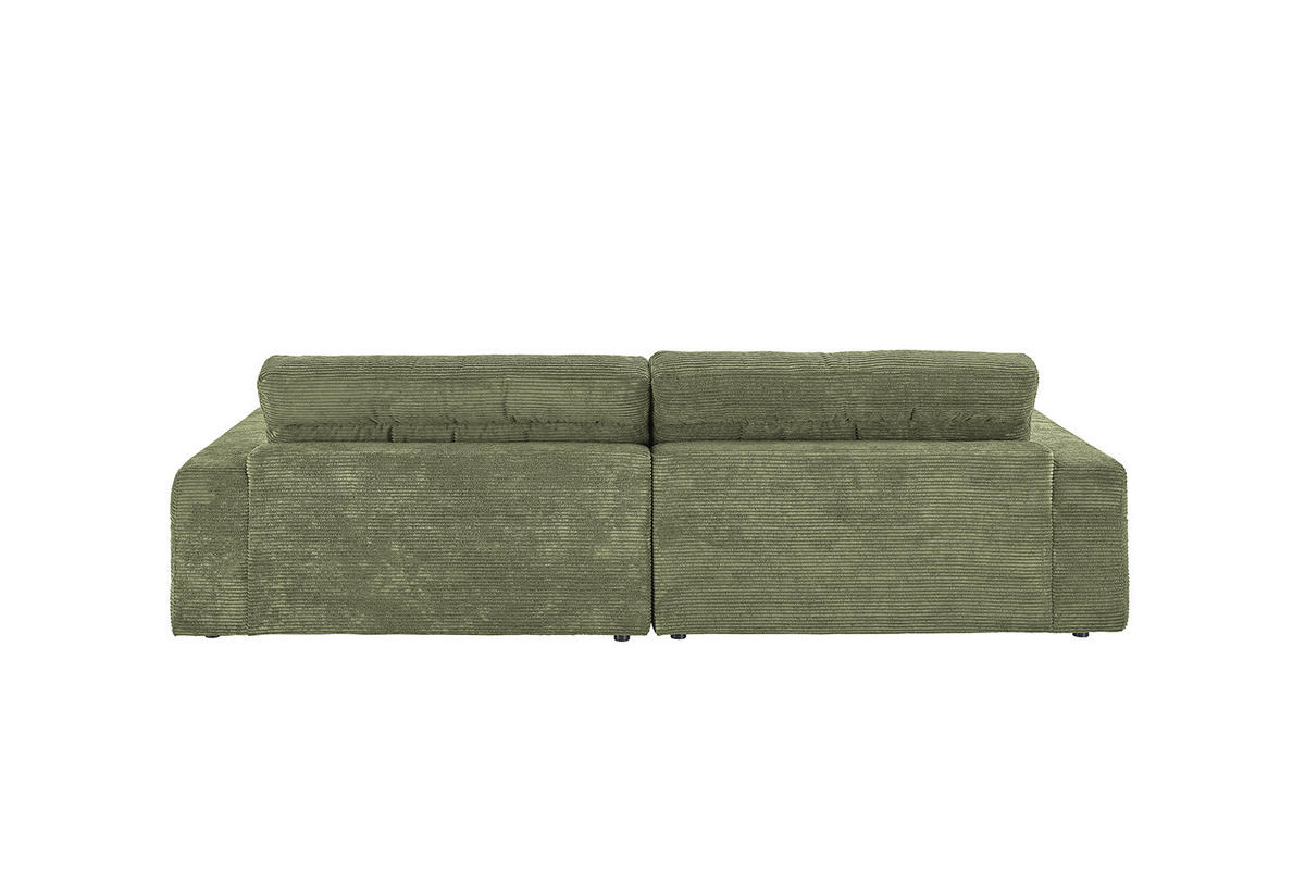 ECKSOFA LANA SOFA Grün Cord - Schwarz/Grün, Textil (296/205cm) - KAWOLA