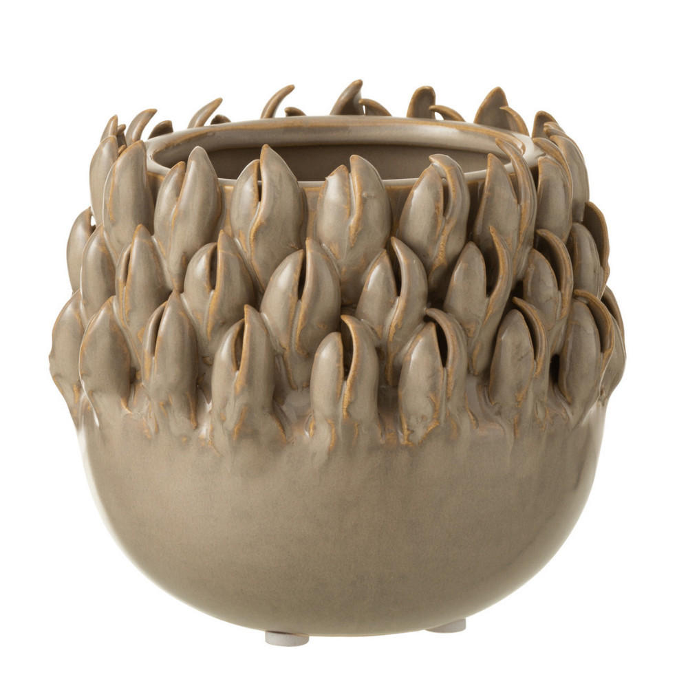 BLUMENTOPF IBIZA - Töpferei - Grau - S - Ø 11 cm - Grau, Keramik (11/11cm) - J-Line
