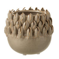 BLUMENTOPF IBIZA - Töpferei - Grau - S - Ø 11 cm - Grau, Keramik (11/11cm) - J-Line