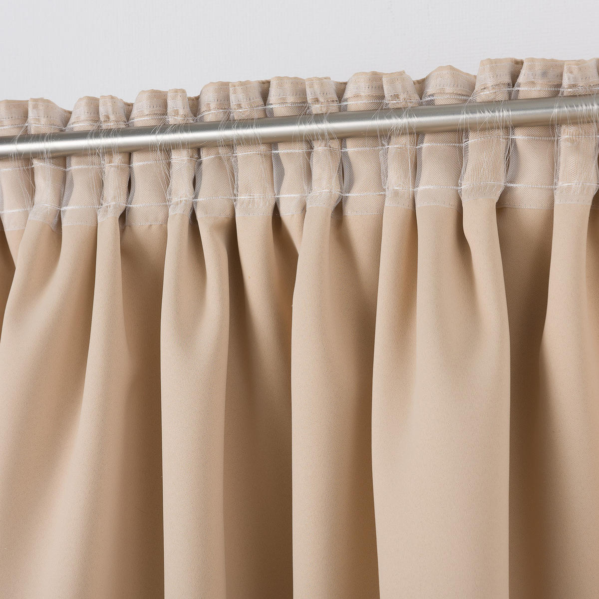 VERDUNKELUNGSVORHANG mit Schlaufenband 140x280 cm sand - Sandfarben, Textil (140/280/1cm) - Dekoria