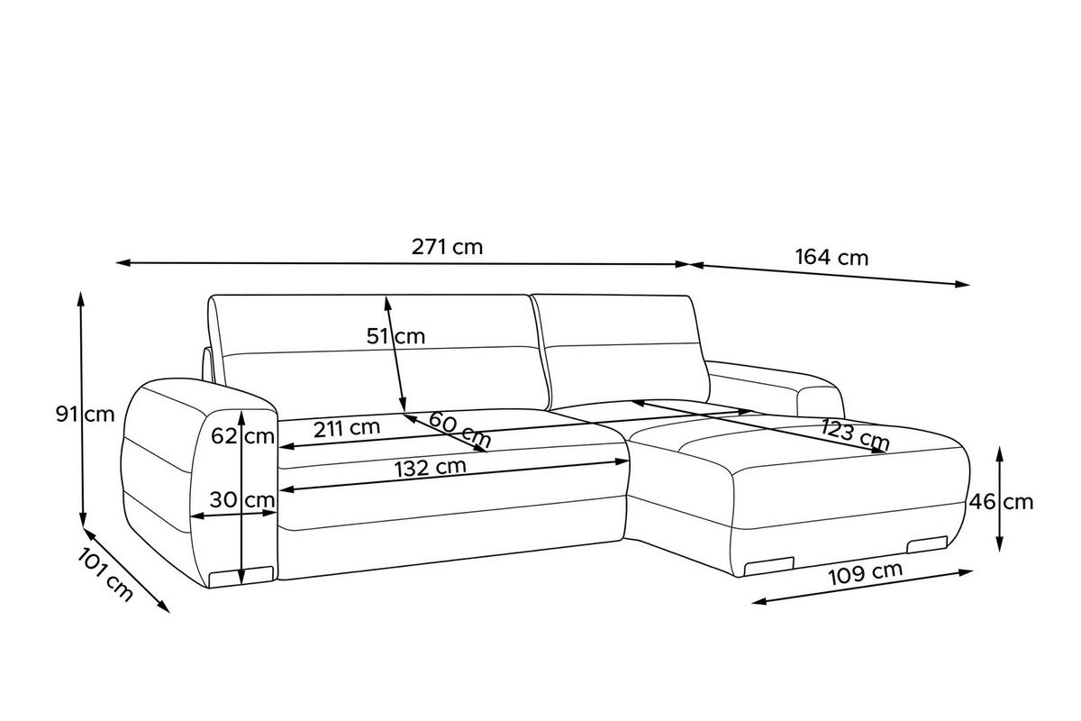 ECKSOFA RECHTS BLUME, Dunkelgrün - Dunkelgrün, Holz/Holzwerkstoff (271/164cm) - KONSIMO®