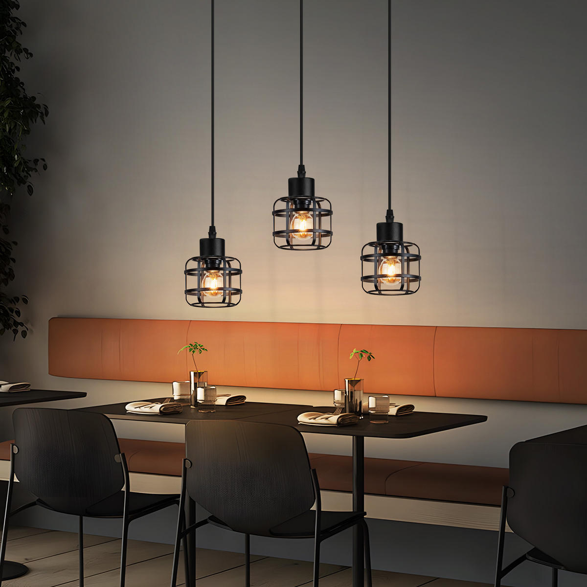 PENDELLEUCHTE Lillian 43/10/140 cm - Schwarz, Metall (43/10/140cm) - ZMH