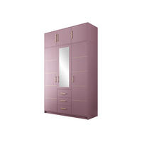 DREHTÜRENSCHRANK Bali D3 II mit Schrankaufsatz - Goldfarben/Rosa, Holzwerkstoff/Kunststoff (147/245/58cm) - MIRJAN24