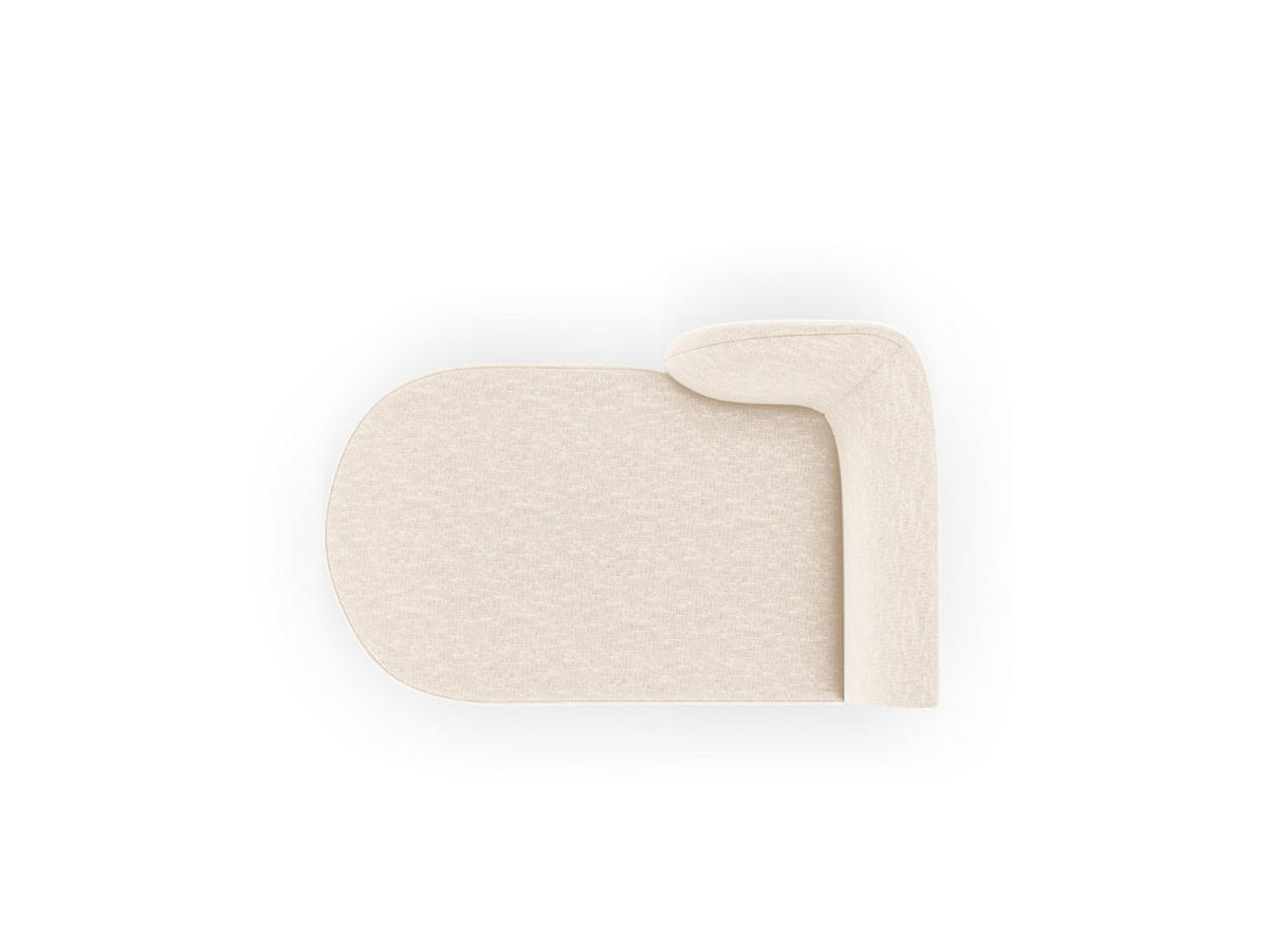 CHAISELONGUE links Miley aus Chenille-Stoff leichtes beige - Creme, Textil (90/70/156cm) - Micadoni