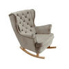 SCHAUKELSESSEL mit gepolstertem Sitz und Armlehnen, 102x81x95 cm, Grau_29842 - Buchefarben/Alufarben, Holz/Textil (81/102/95cm) - DomoHome