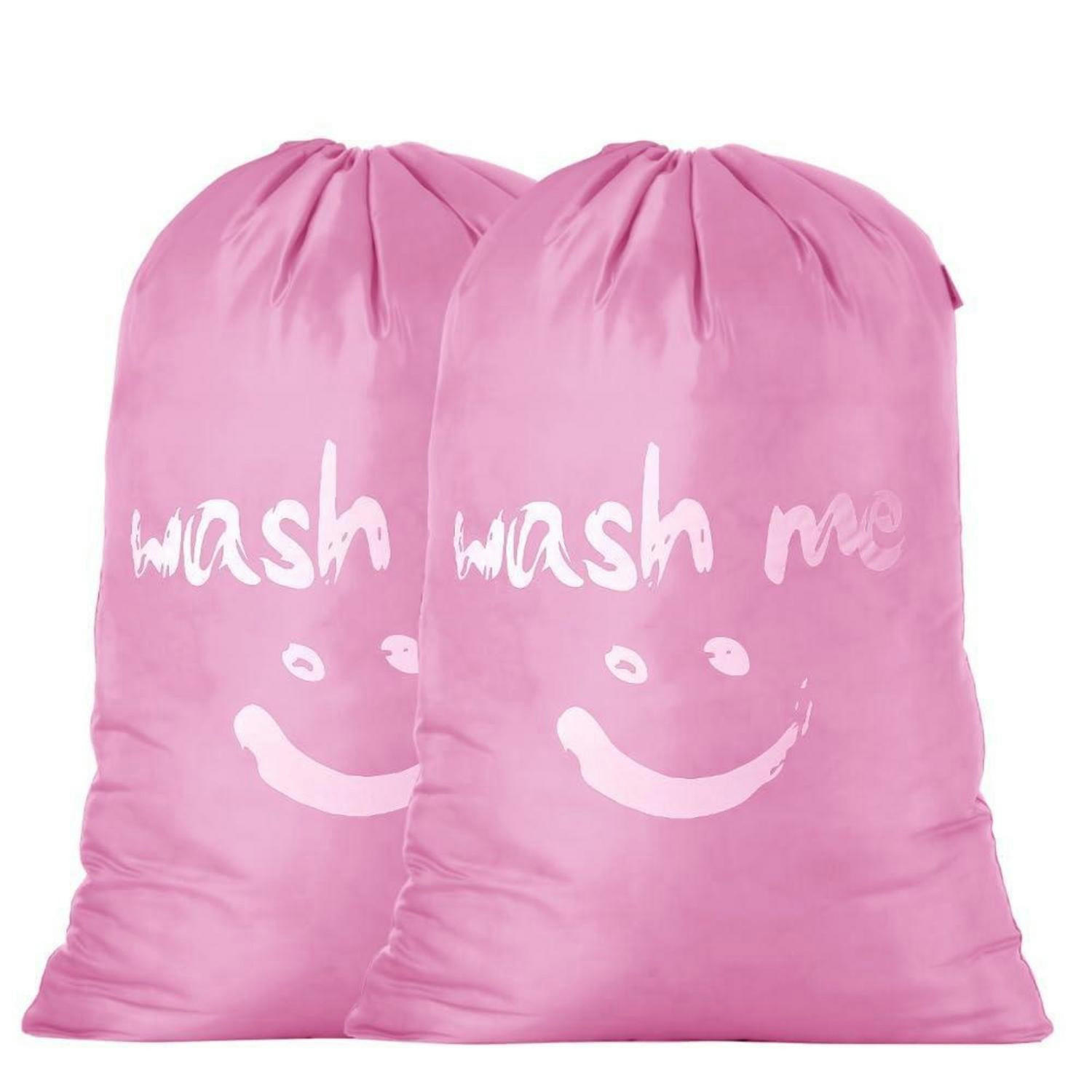 WÄSCHESACK 2-teiliges Set 66 x 96 cm Rosa - Rosa, Kunststoff (61/36.2/91.9cm)