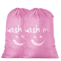 WÄSCHESACK 2-teiliges Set 66 x 96 cm Rosa - Rosa, Kunststoff (61/36.2/91.9cm)