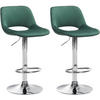 BARHOCKER 2er Set Samt grün - Chromfarben/Grün, Textil/Metall (42/86/46cm) - CLP