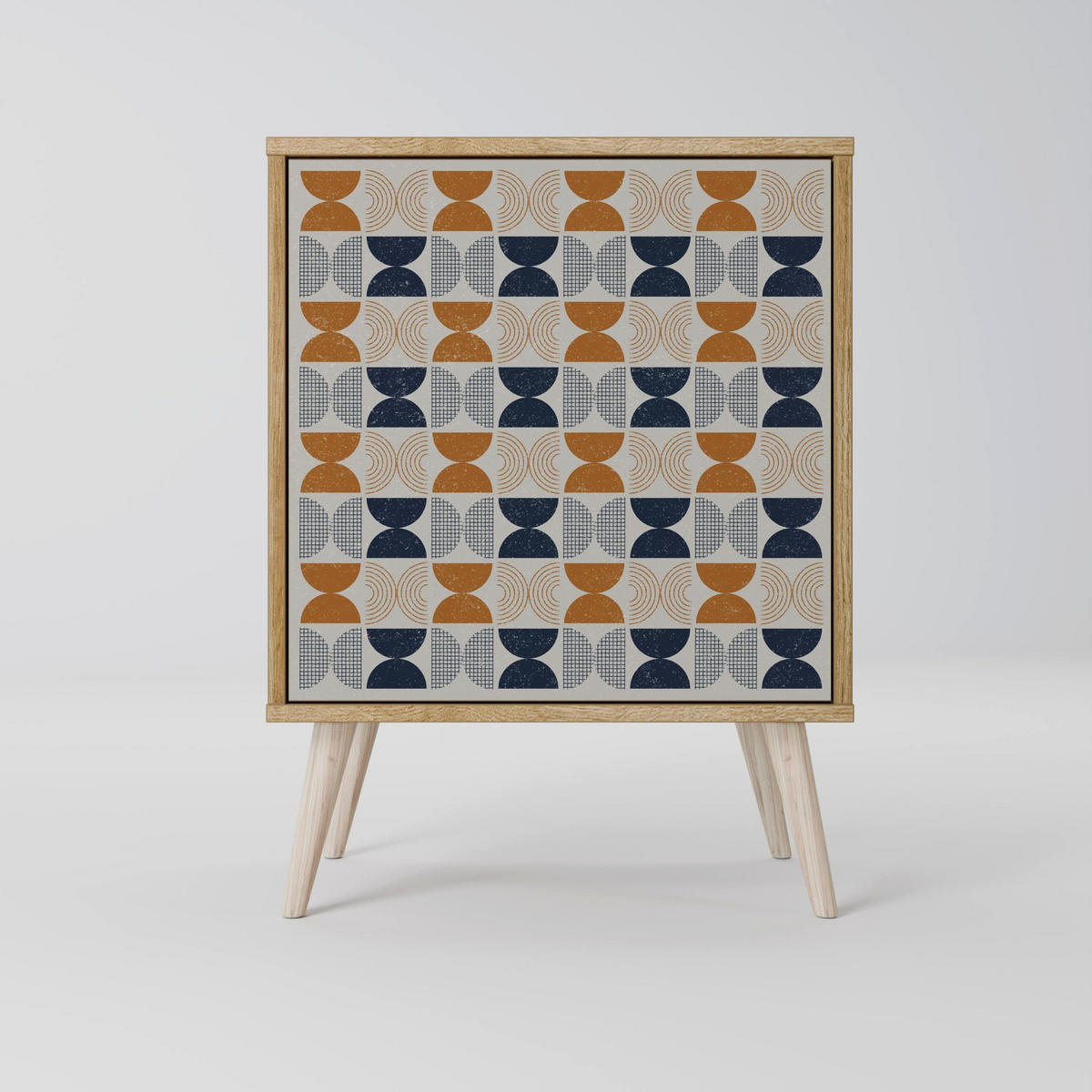 SIDEBOARD REFLECTION RANGE, Grau, 57,5x42x67,5 cm, Schwarze Metall-Rahmenfüße - Multicolor/Schwarz, Holzwerkstoff/Metall (57.5/67.5/42cm) - SpaceRebels