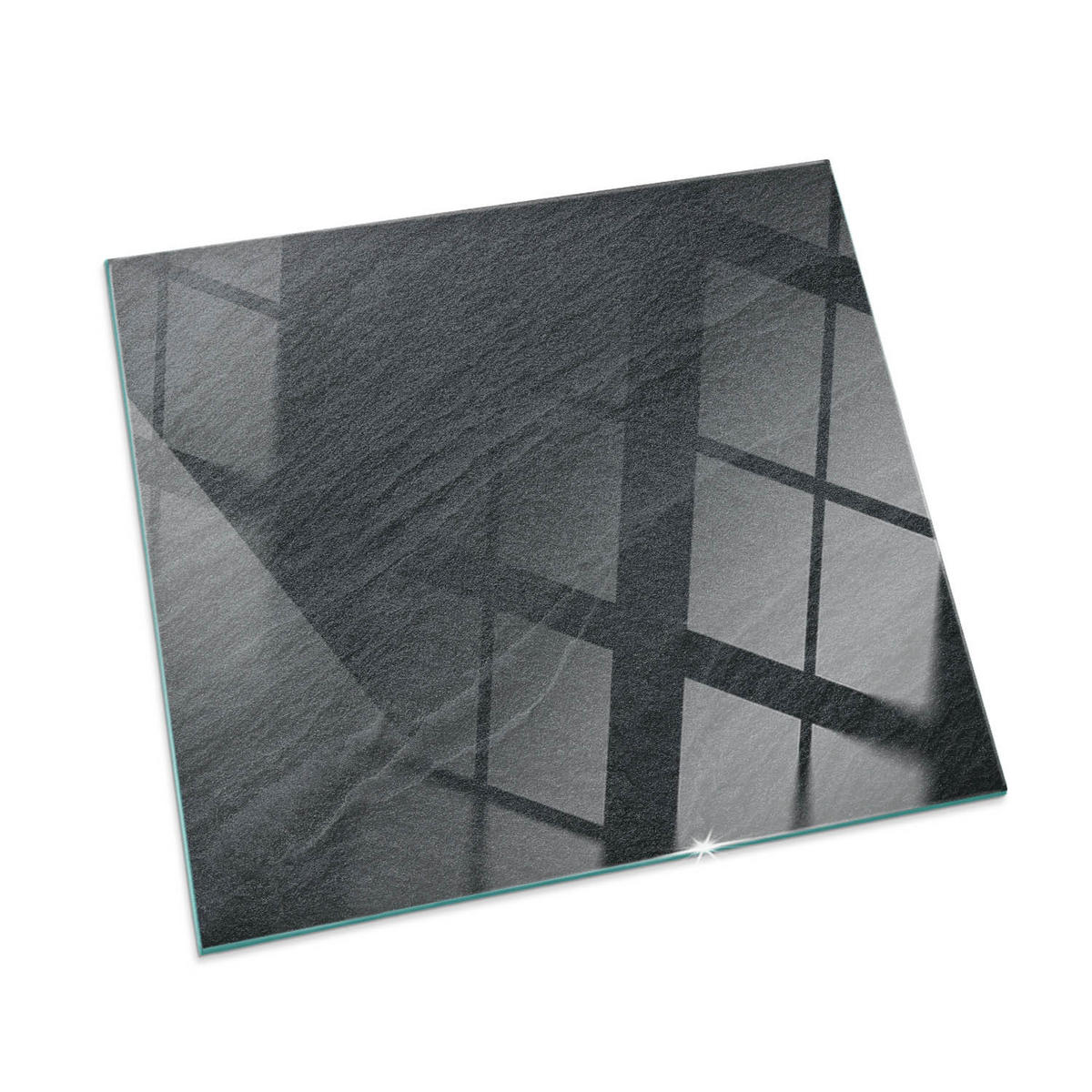 GLASPLATTE für Kamin 50 × 50 cm Schwarz - Schwarz, Glas (50/50/0.4cm) - ArtPrintCave