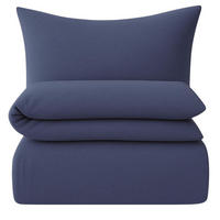 BETTWÄSCHE 135x200 Interlock Jersey Bettbezug einfarbig Baumwolle Blau Uni - Made in Germany - Blaugrau, Textil (135/200cm) - Carpe Sonno
