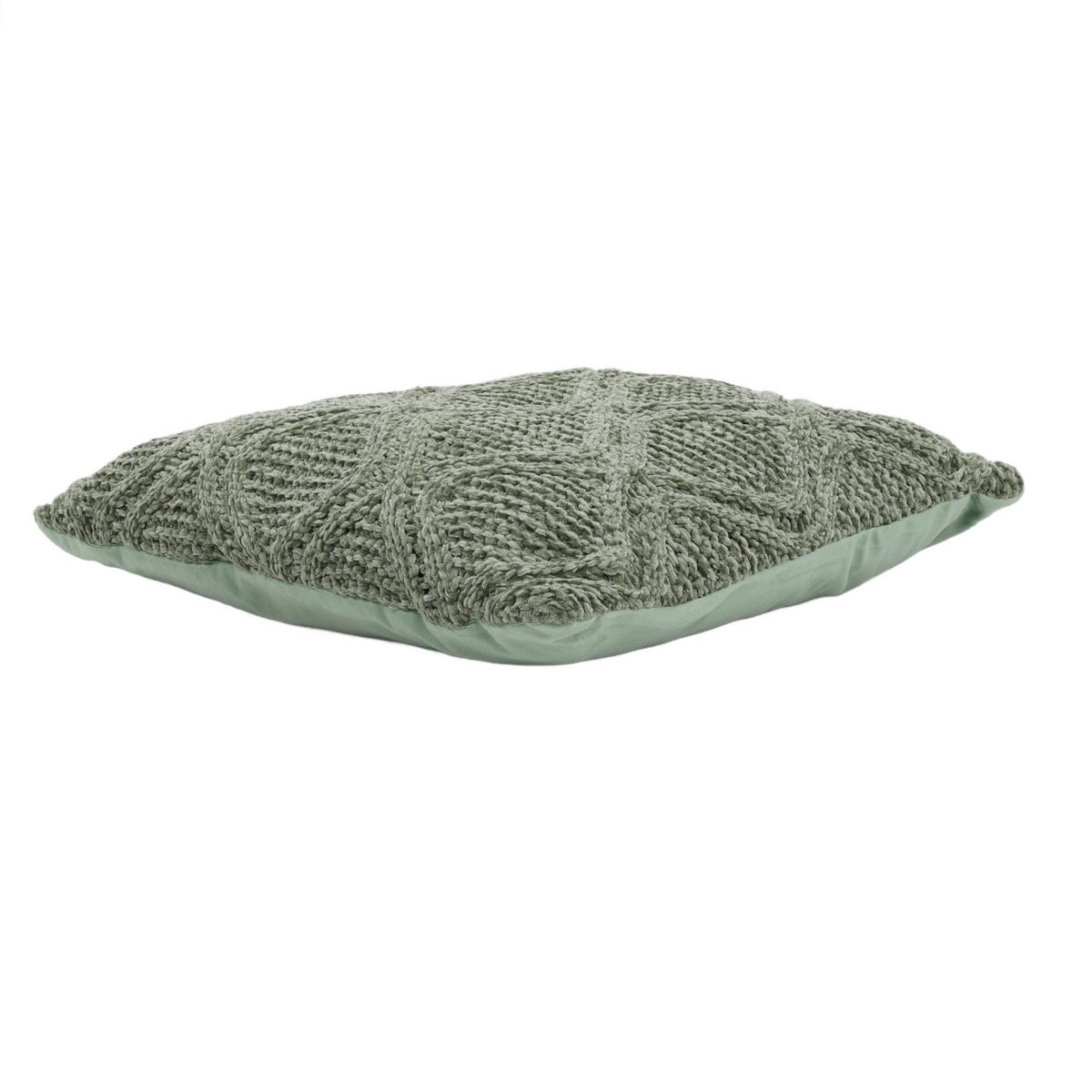 KISSEN gestrickt Chenille 45/45/12 cm - Grau, Textil (45/45cm) - Home Styling Collection