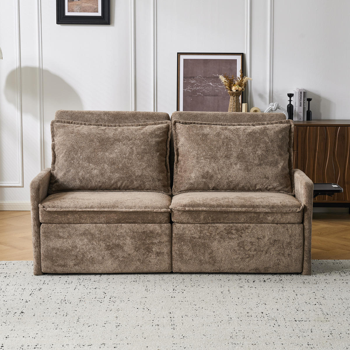 SCHLAFSOFA DE-33505 mit 5‑Stufen verstellbar Braun - Braun, Textil (172.5/95/71cm) - ComfortXL