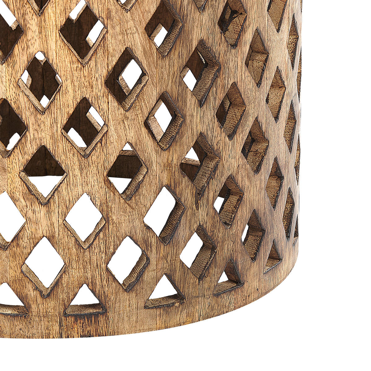 BEISTELLTISCH Mangoholz dunkler Holzfarbton rund 42 cm Khanpur - Dunkelbraun, Holz (42/42/46cm) - Beliani