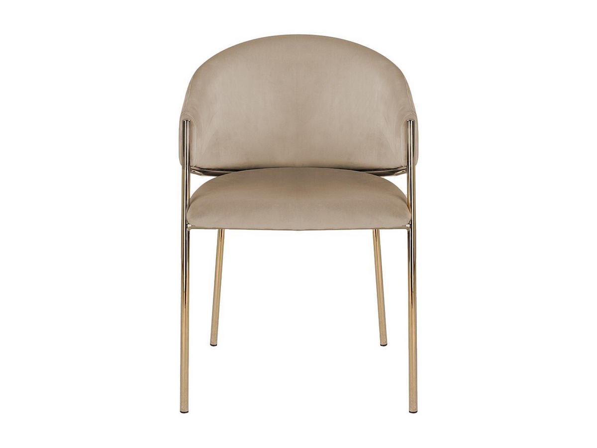 STUHL - 53 x 61 - samt - beige Ordida - Beige, Textil/Metall (53/80/61cm) - Vente-Unique