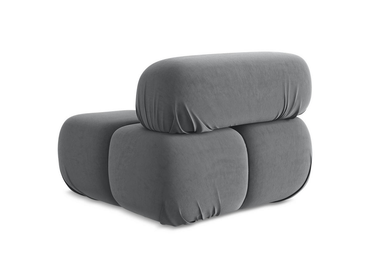 SESSEL Samt Stoff Grau - Dunkelgrau/Schwarz, Kunststoff/Textil (96/70/95cm) - Makamii
