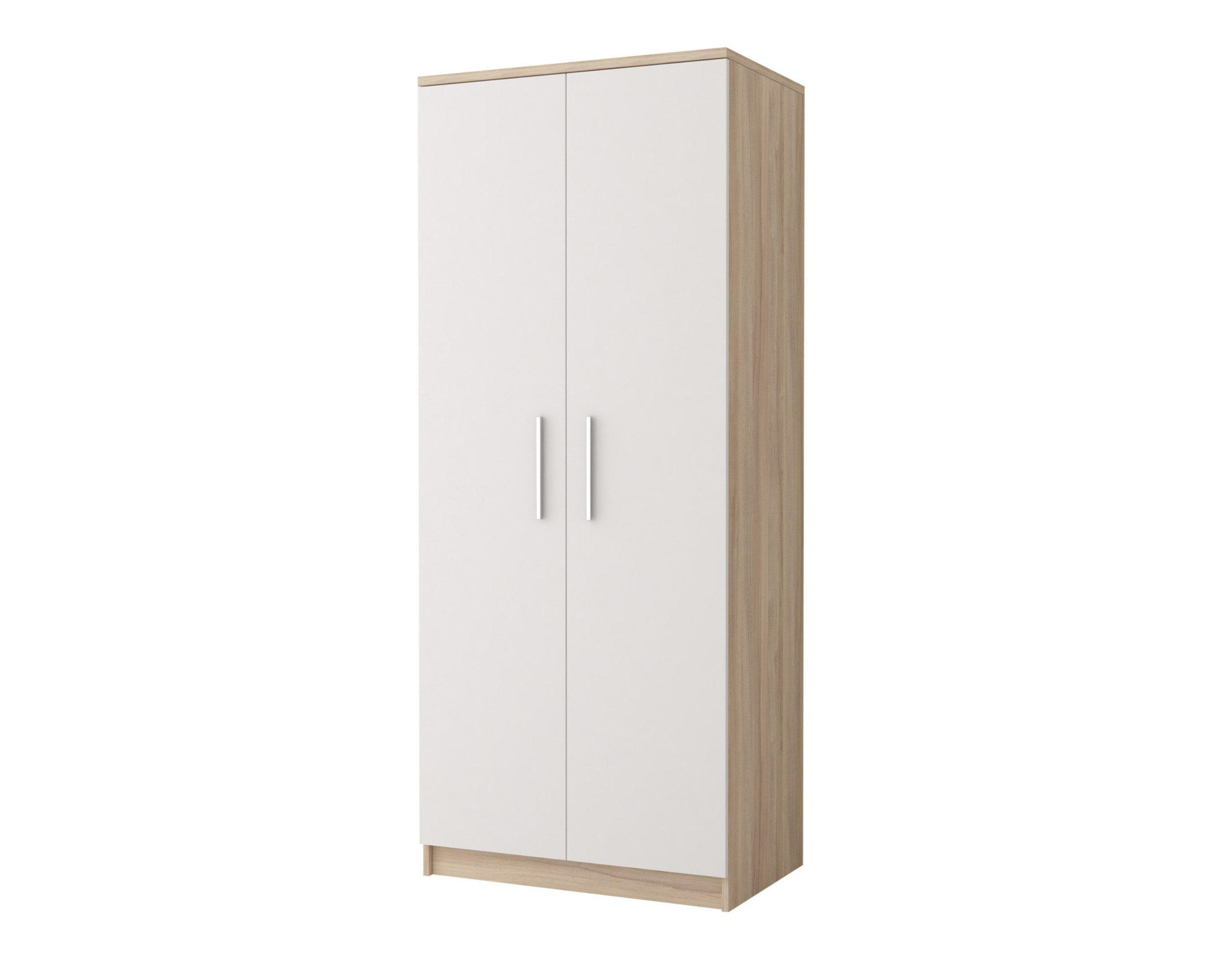KINDERKLEIDERSCHRANK OLMO 06 80/50/192 Weiß/Sonoma Eiche - Weiß/Sonoma Eiche, Holzwerkstoff (80/192/50cm) - Deine Möbel 24