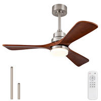 DECKENVENTILATOR DE-16251 42 Zoll mit Fernbedienung & reversibel Seidennickel - Braun, Holz/Metall (107/107/37cm) - ComfortXL