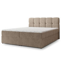 BOXBETT MERU 160x200 cm mit Matratze und Topper - Beige - Beige, Holz (160/200cm) - MASSENO