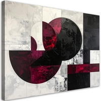 LEINWANDBILD 3D und geometrisch 120x80cm - Rot, Textil (120/80cm) - Feeby