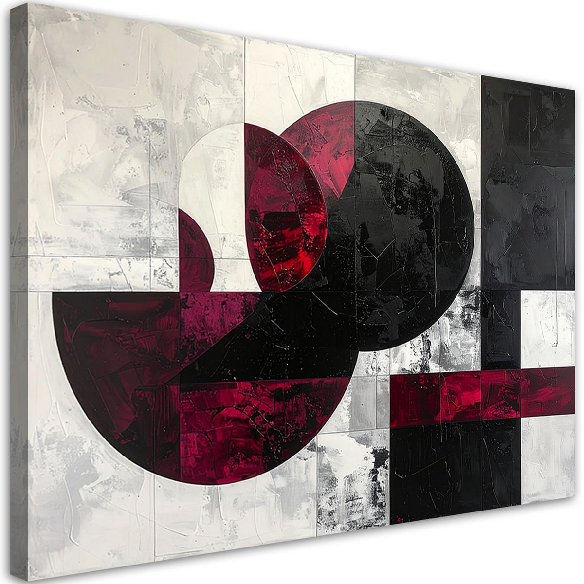 LEINWANDBILD 3D und geometrisch 120x80cm - Rot, Textil (120/80cm) - Feeby