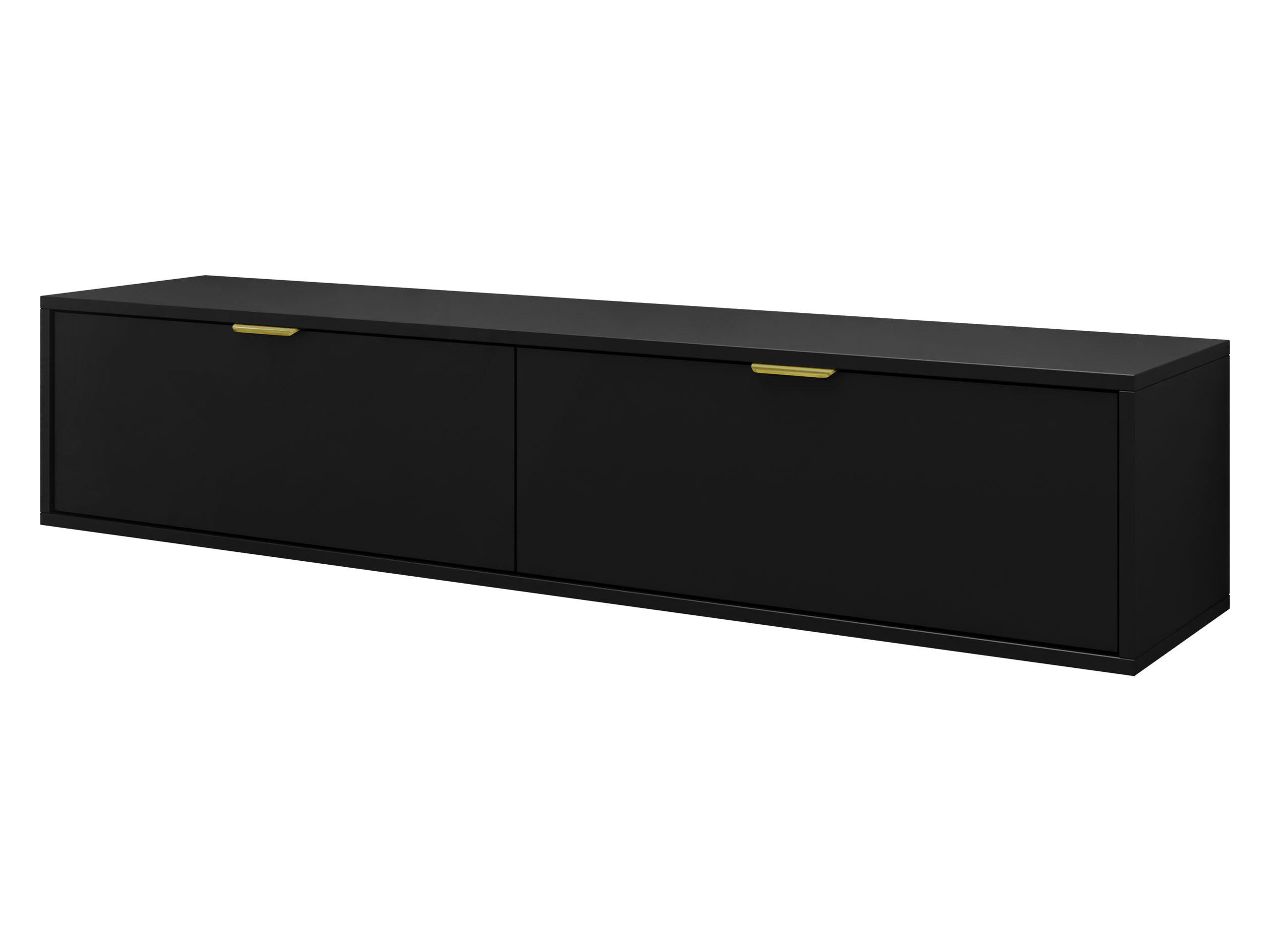 TV-LOWBOARD Senna 175 - Goldfarben/Schwarz, Holzwerkstoff/Metall (175/35/33cm) - MIRJAN24