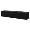 TV-LOWBOARD Senna 175 - Goldfarben/Schwarz, Holzwerkstoff/Metall (175/35/33cm) - MIRJAN24