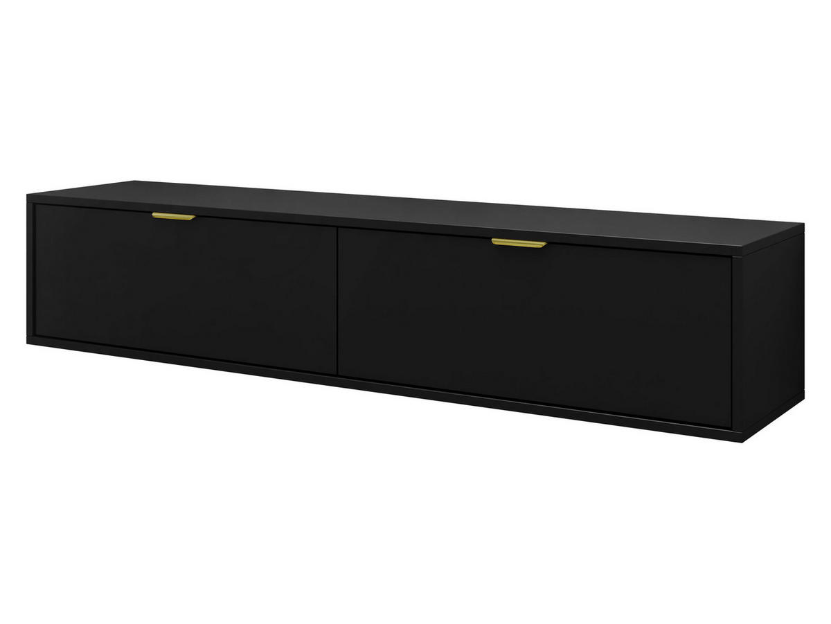 TV-LOWBOARD Senna 175 - Goldfarben/Schwarz, Holzwerkstoff/Metall (175/35/33cm) - MIRJAN24