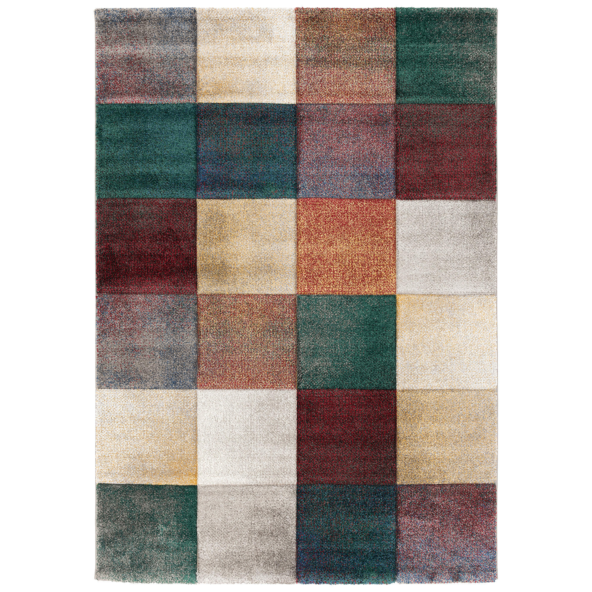 DESIGNER TEPPICH MAUI ROST KARO - Grün, Textil (80/150cm) - Pergamon