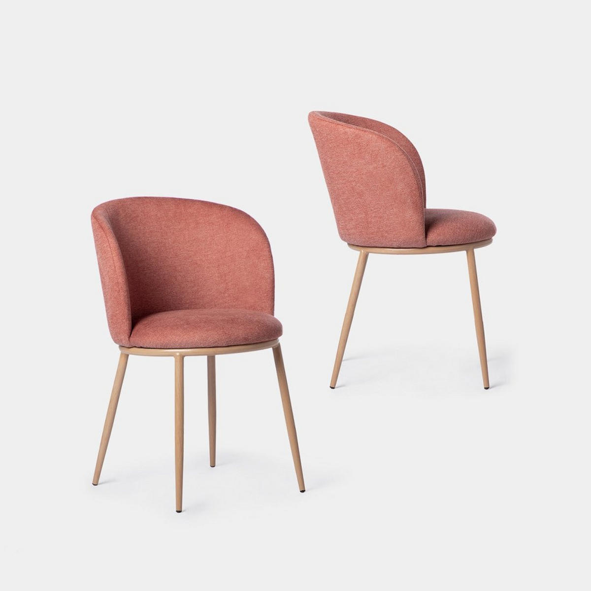 ESSZIMMERSTUHL Nolan Terrakotta / Orange 51 cm x 80 cm 2er-Set - Terracotta, Textil (51/80/57cm) - Klast Home