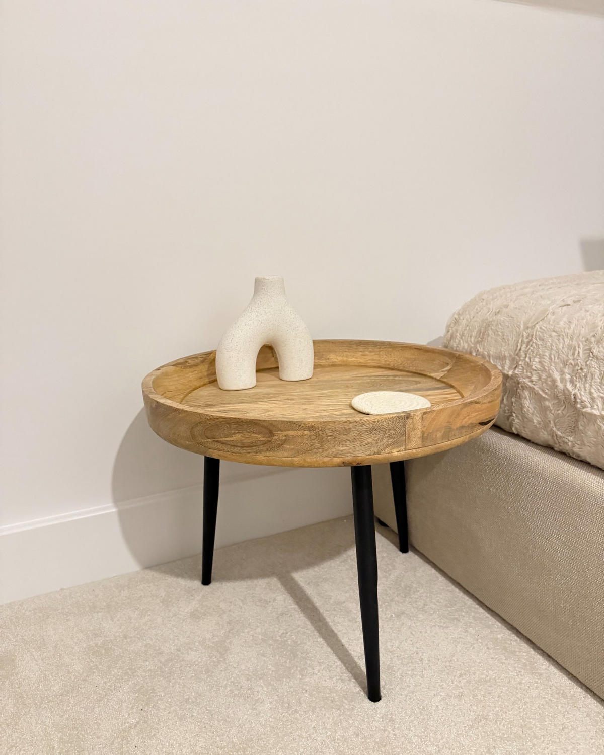 KONFERENČNÍ STOLEK Mangové dřevo světle hnědý/černý 49 cm Edna - černá/světle hnědá, dřevo (49/49/40cm) - Beliani