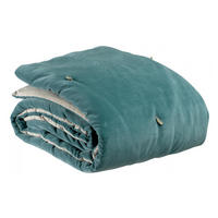 PLAID MIT GEKNÜPFTEN PUNKTEN Elise graugrün 140 x 200 cm - Grün, Textil (140/200cm) - Vivaraise