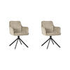 ESSZIMMERSTUHL Joy Beige 63/58/83 cm 2er-Set - Hellbraun, Textil (58/83/63cm) - LABEL51