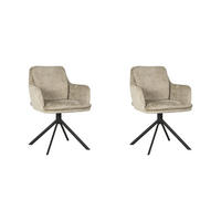 ESSZIMMERSTUHL Joy Beige 63/58/83 cm 2er-Set - Hellbraun, Textil (58/83/63cm) - LABEL51