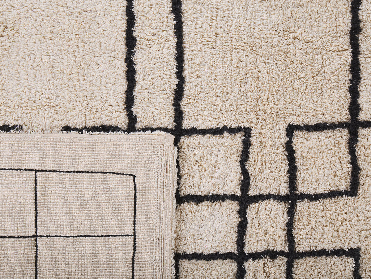 KURZFLOR-TEPPICH Turhal 200/140 cm - Beige, Textil (140/200cm) - Beliani