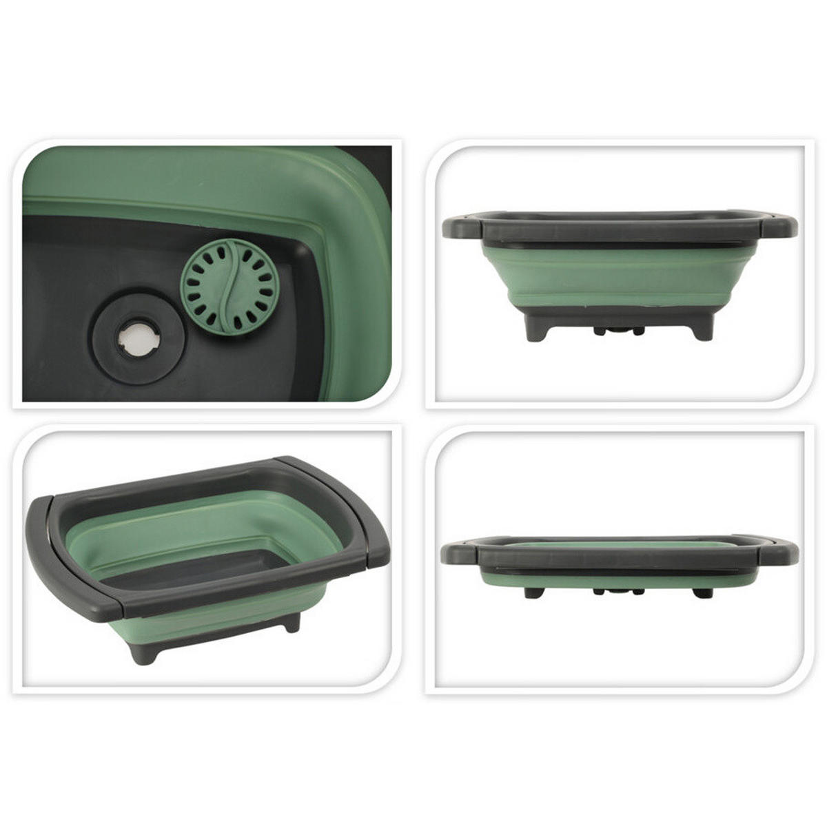 FALTSCHÜSSEL Geschirrspülen 39/26,5 cm - Grün, Kunststoff (39cm)