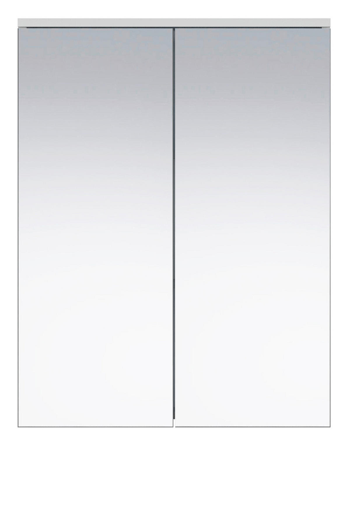 SPIEGELSCHRANK weiß 60 x 78 cm, Badschrank 2-türig - Silberfarben, Glas/Holzwerkstoff (60/78/18cm) - Top.Furn