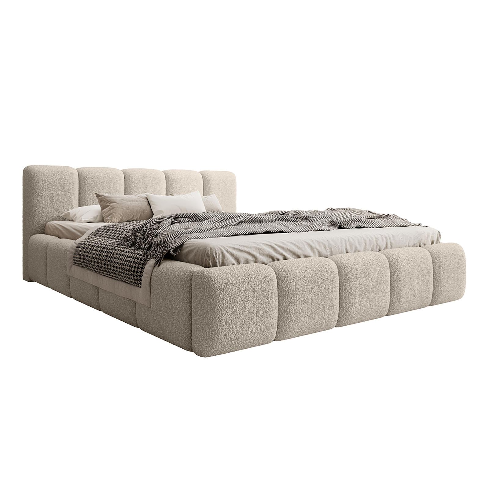 POLSTERBETT MOTSERRAT 120x200 cm, Beige - Beige, Textil (200/120cm) - Fedve