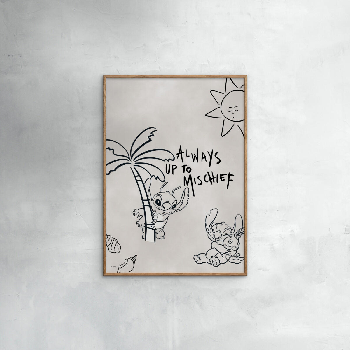 POSTER Disney - Stitch - Always Up To Mischief - Beige, Papier (50/70/0.1cm) - Poster&Frame