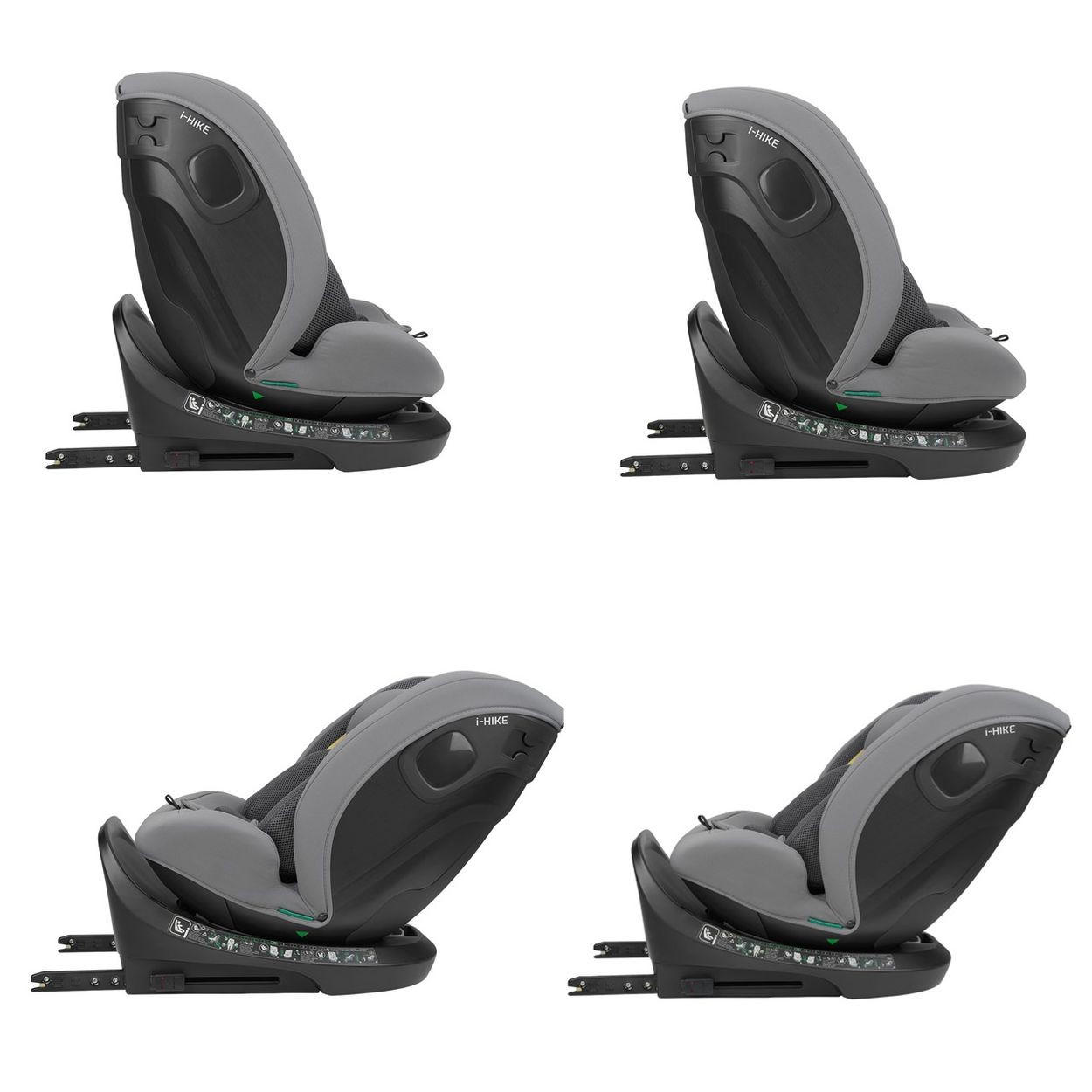 KINDERSITZ i-Size i-Hike grau/hellgrau (40-150 cm) Isofix, 360° drehbar, verstellbar - Grau, Kunststoff (44/58/53cm) - Kikka boo