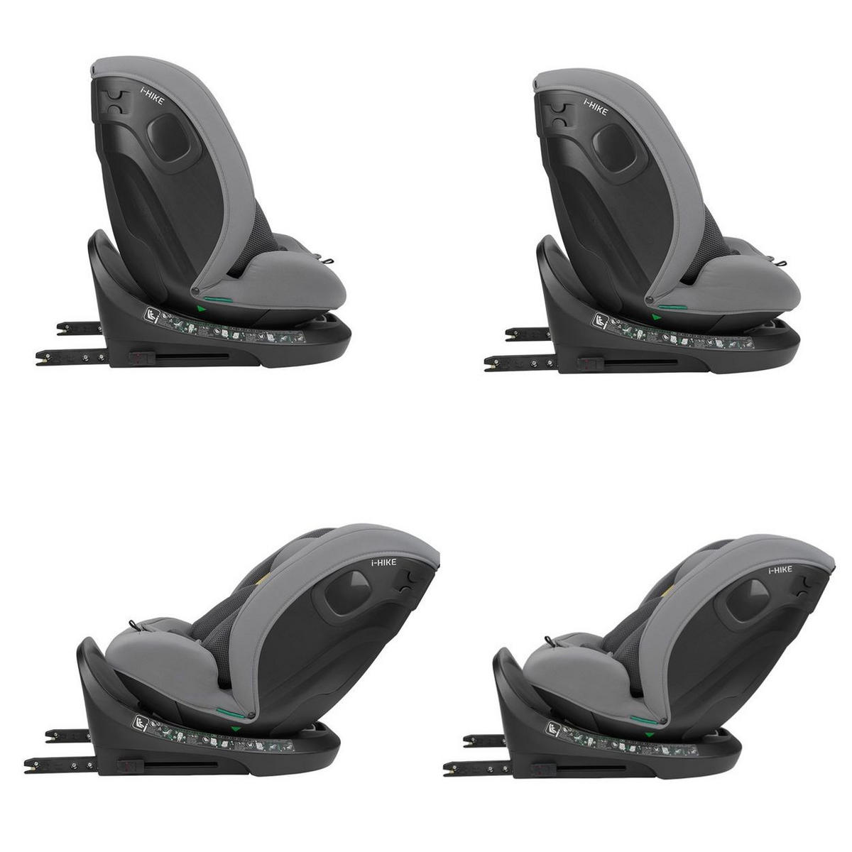 KINDERSITZ i-Size i-Hike grau/hellgrau (40-150 cm) Isofix, 360° drehbar, verstellbar - Grau, Kunststoff (44/58/53cm) - Kikka boo