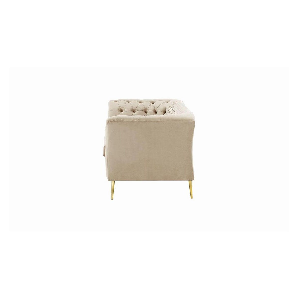 ZWEISITZER-SOFA Chesterfield Modern-Velluto 2 - Creme, Holz/Textil (183/74/80cm)