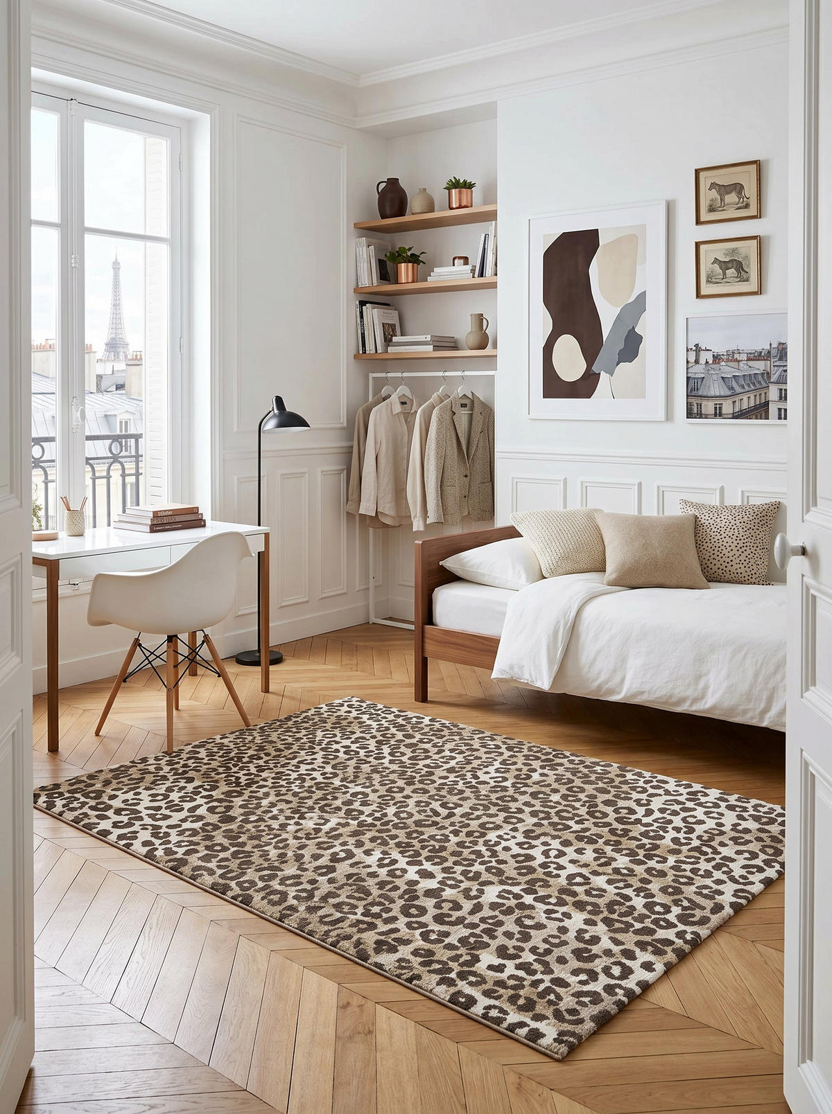 TEPPICH weich mit Leopardenmuster beige - Beige, Textil (120/170cm) - AFK Living