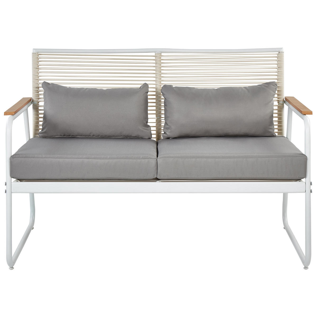 LOUNGE SET 4-Sitzer Metal weiß Pomonte - Weiß/Grau, Metall - Beliani