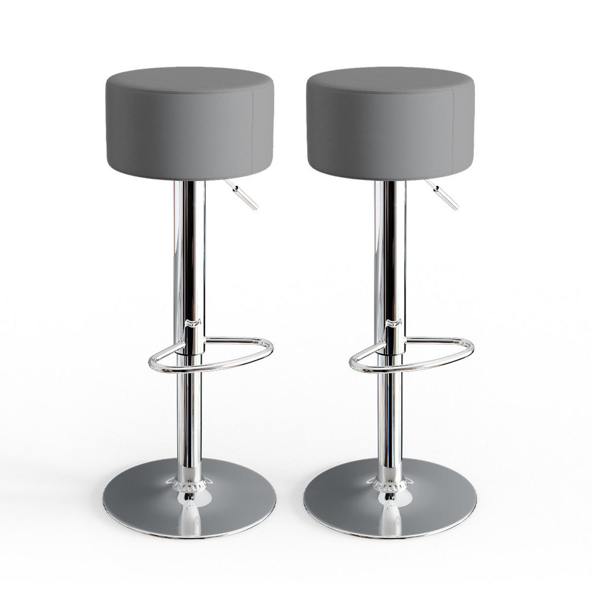BARHOCKER 2ER SET Grau 33 x 92 cm 2 Teilig - Grau, Metall (33/92/33cm) - Vicco