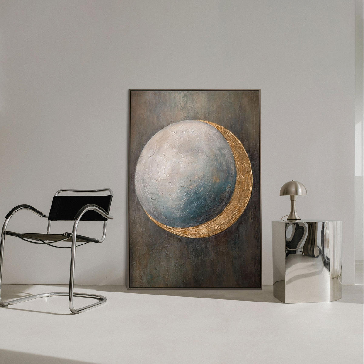 GEMÄLDE Wärme des Universums Schattenfugenrahmen Grau 140x100 cm - Grau, Holz (140/100cm) - YS-art gallery