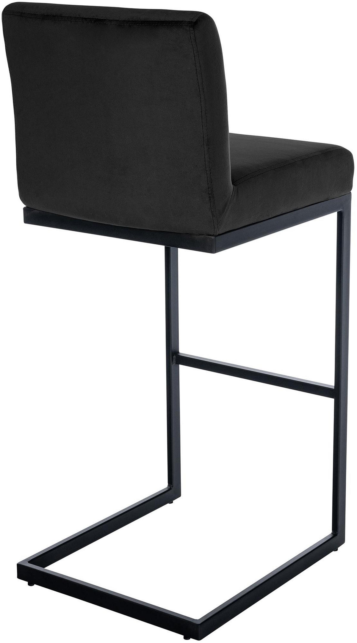 BARHOCKER Samt Schwarz - Schwarz, Textil/Metall (43/104/53cm) - CLP