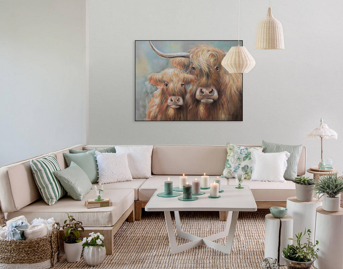 RUČNE MAĽOVANÝ AKRYLOVÝ OBRAZ 100/75 cm, hnedý, abstraktný dekoratívny motív - hnedá, drevo/textil (100/75cm) - KUNSTLOFT