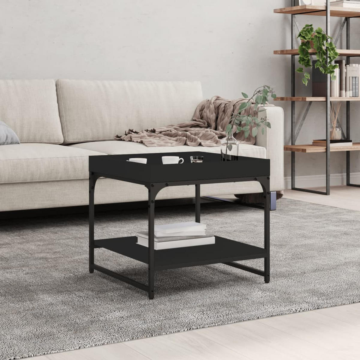 COUCHTISCH Schwarz 49,5x49,5x45 cm Holzwerkstoff - Schwarz, Holzwerkstoff (49.5/49.5/45cm) - furnicato