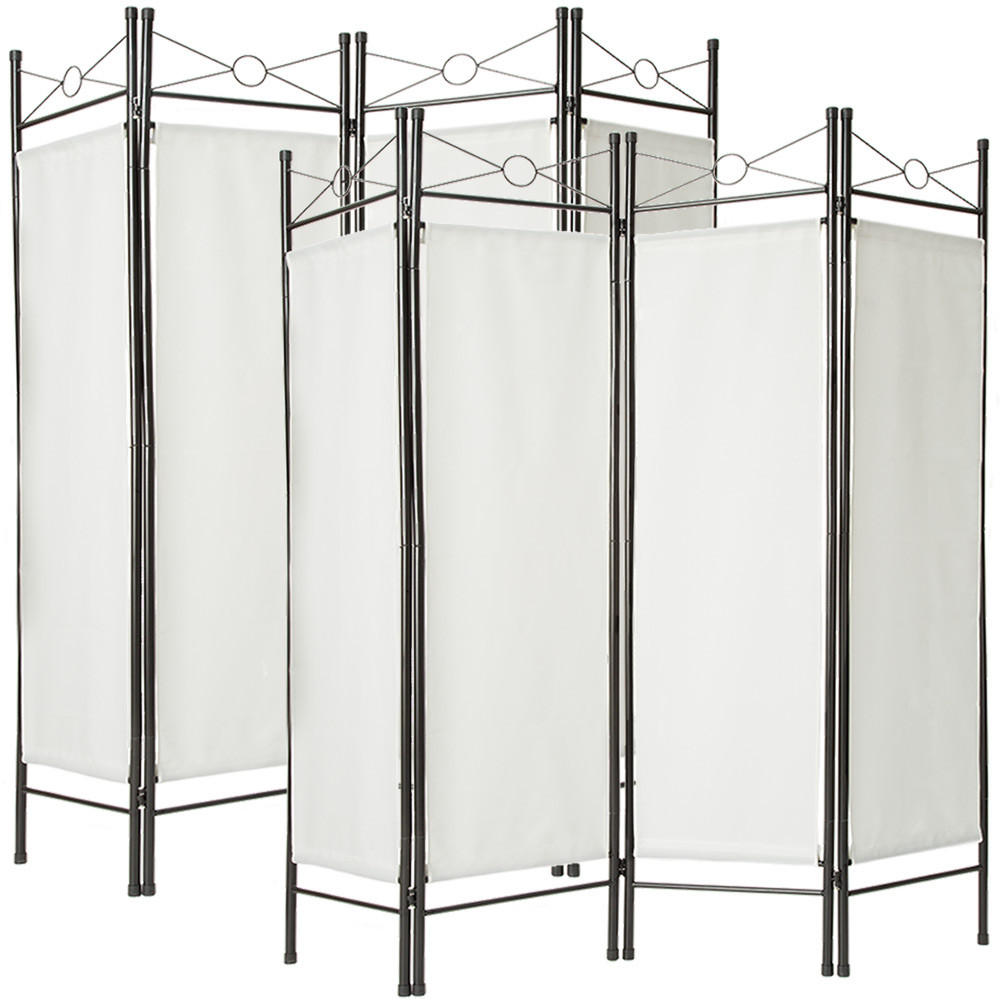 RAUMTEILER 2er Set, 160 x 2,5 x 180 cm,weiß - Weiß, Metall (2.5/180/160cm) - tectake